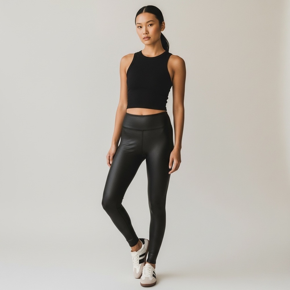 SPANX Faux Leather Shapewear Leggings Athleisure activewear Pants basic comfort